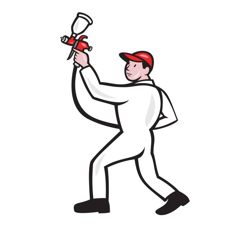 770x770 Painter Spray Paint Gun Side Cartoon New Media