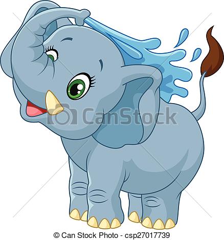 438x470 Collection Of 'elephant Spraying Water Drawing' Download More