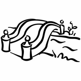 320x320 Hd Vector Illustration Of Walking Bridge Over Water Stream