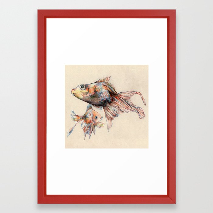 700x700 Little Fish Big Fish Swimming In The Water Framed Art Print