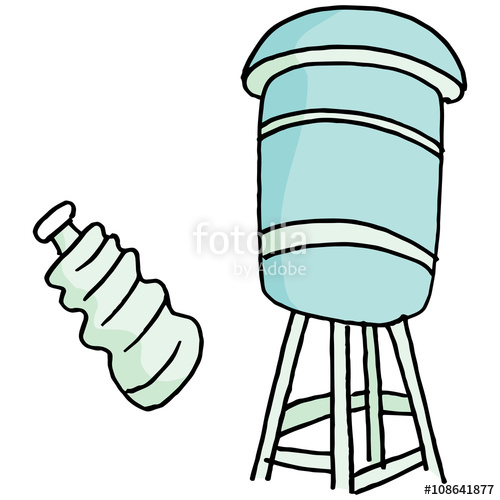 500x500 water tower and water bottle stock image and royalty free vector
