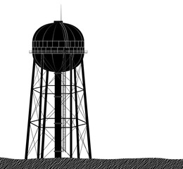 260x240 Water Tower On The Roof Of A Building In New York Black Contour