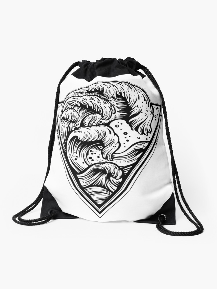 750x1000 Hand Drawn Water Waves In The Night Stormy Sea Triangle Art