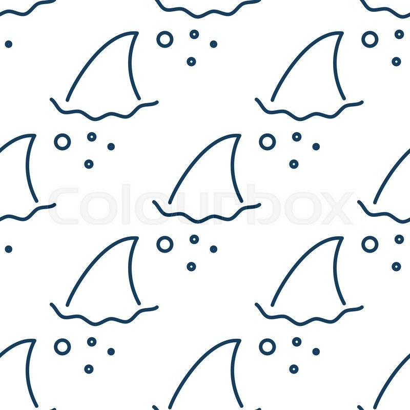 800x800 Shark Fin In Water Waves Seamless Stock Vector Colourbox