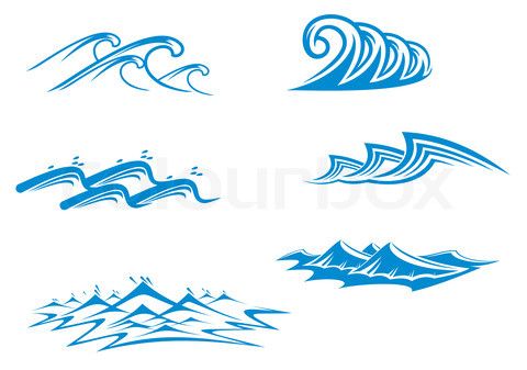 480x337 Vector Of 'set Of Wave Symbols For Design Isolated On White