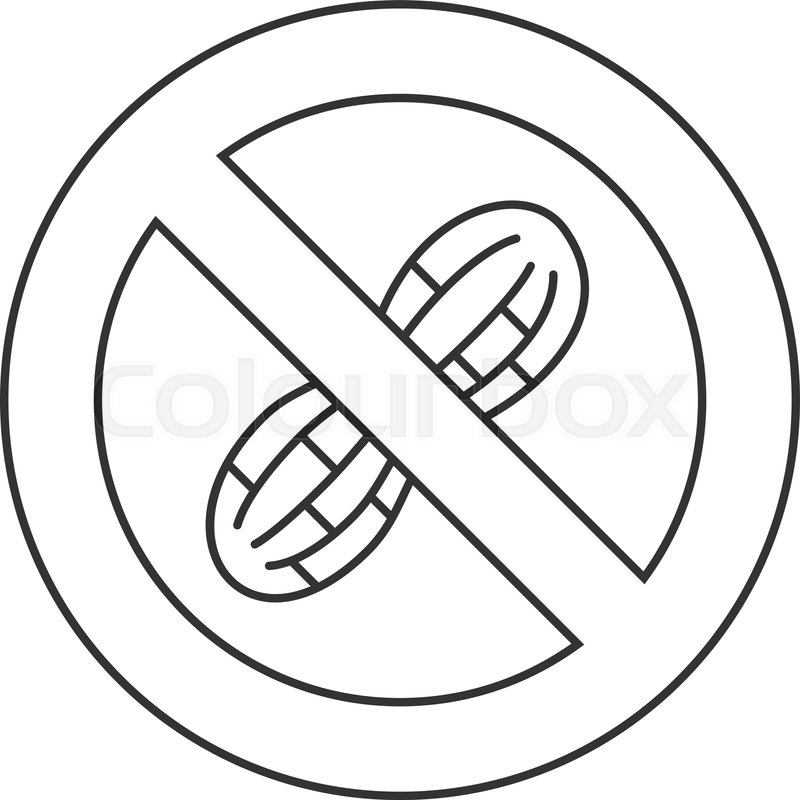 800x800 Forbidden Sign With Peanut Linear Stock Vector Colourbox