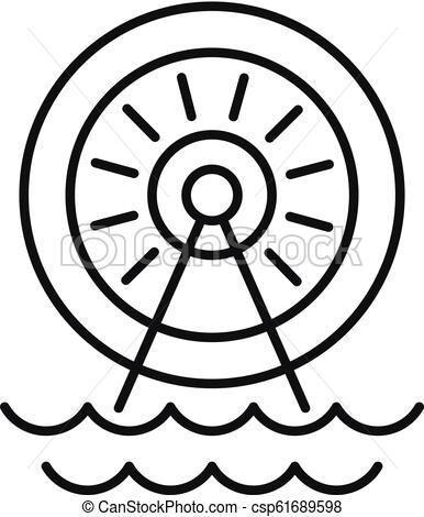 386x470 Water Energy Wheel Icon, Outline Style Water Energy Wheel Icon
