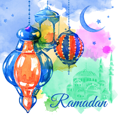 500x496 Watercolor Drawing Ramadan Kareem Vector Background Free Download