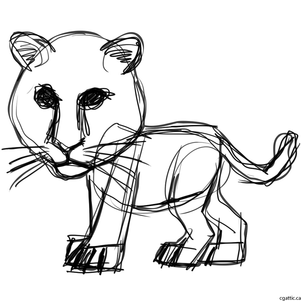 1000x1000 Tiger Drawing Cartoon For Free Download