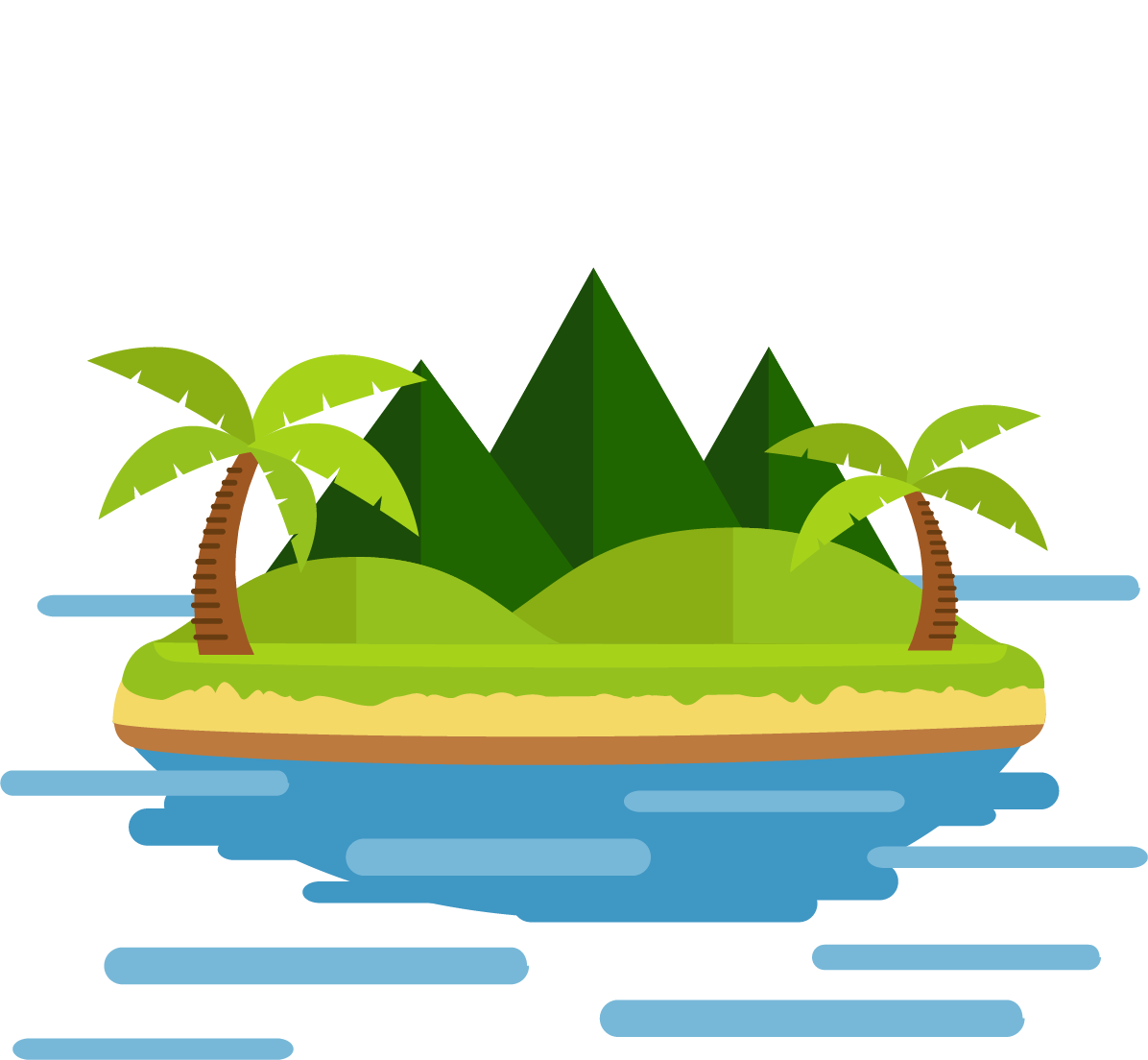 1196x1104 Collection Of Free Waterfall Drawing Tropical Island Download