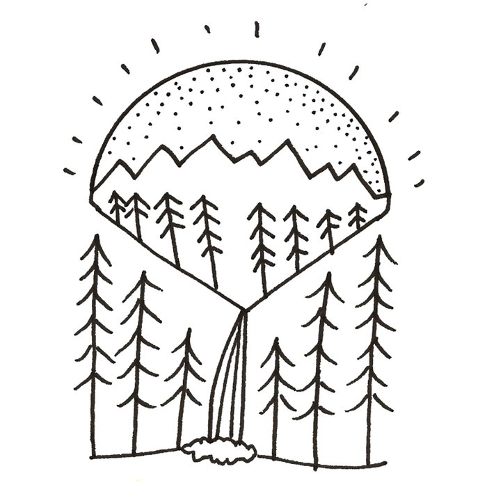 700x700 Mountain Waterfall Duvet Cover