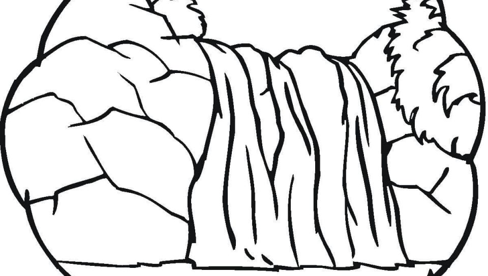 960x544 Drawn Waterfall Coloring