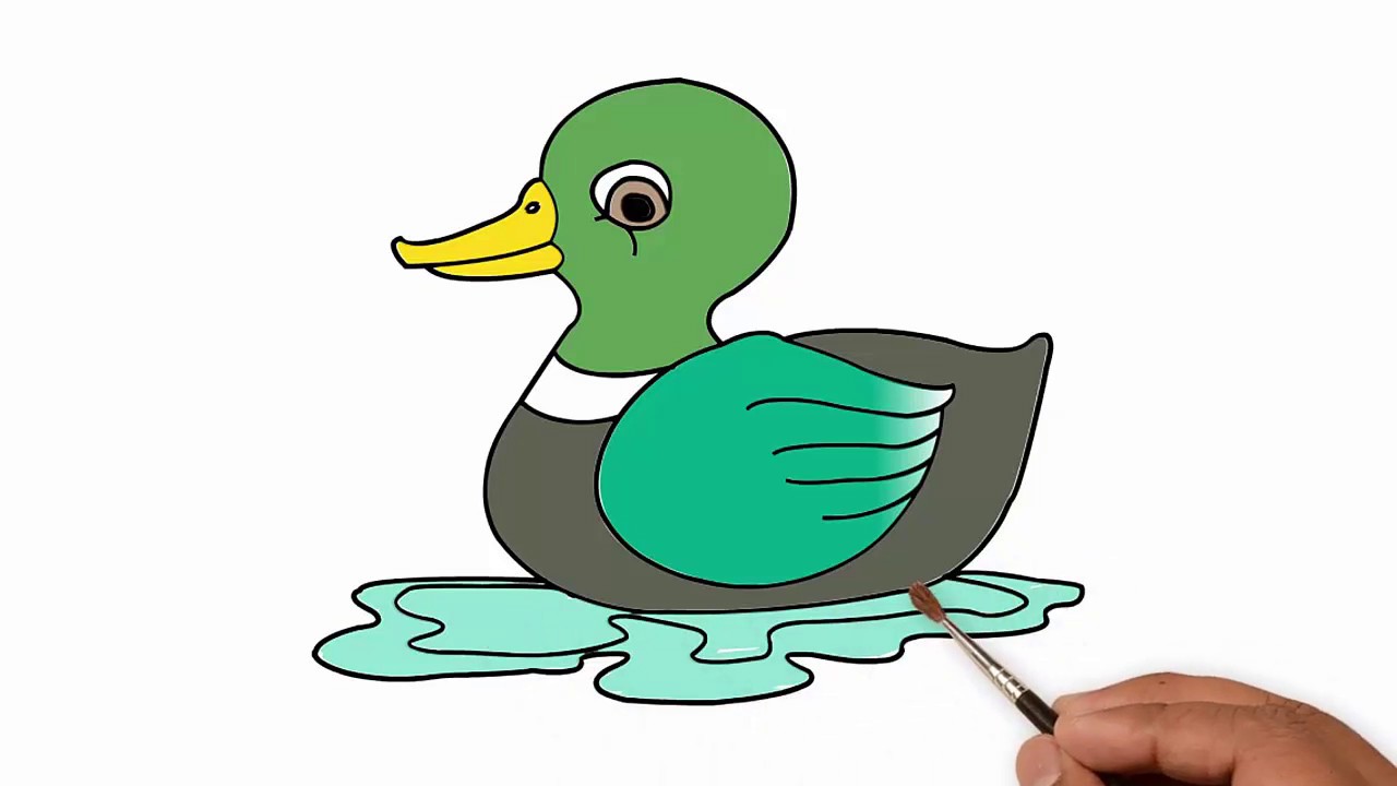 1280x720 Duck Drawing For Kids Easy Step