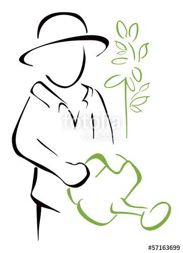 362x500 Gardener Taking Watering Can In The Hand Stock Image And Royalty