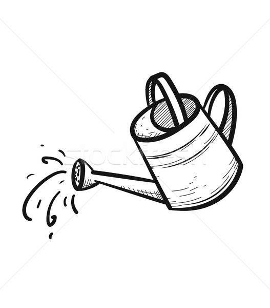 527x600 Watering Can Hand Drawn Sketch Icon Vector Illustration Andrei
