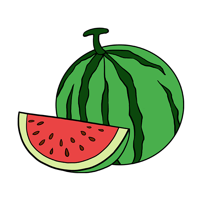 680x678 How To Draw A Watermelon