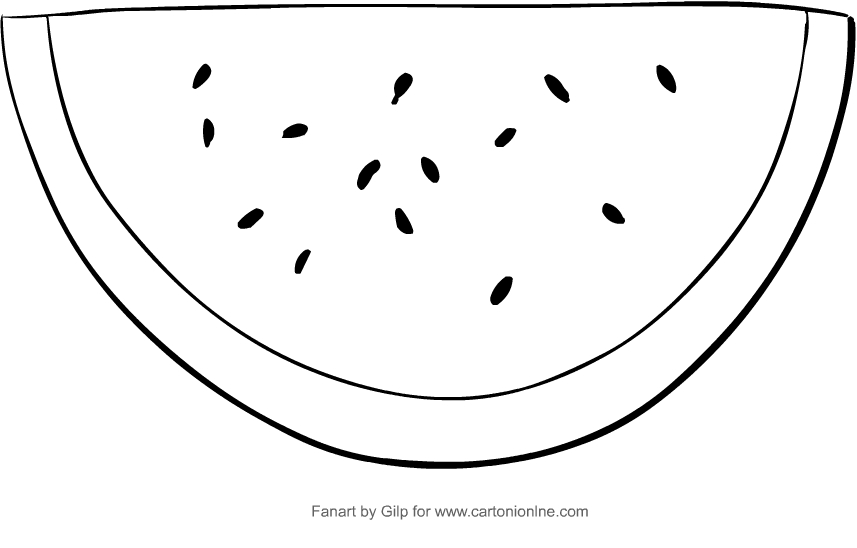 857x548 Drawing Watermelon Coloring Page