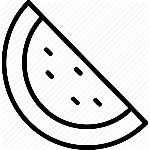 512x512 food, fruit, line, melon, piece of watermelon, watermelon icon