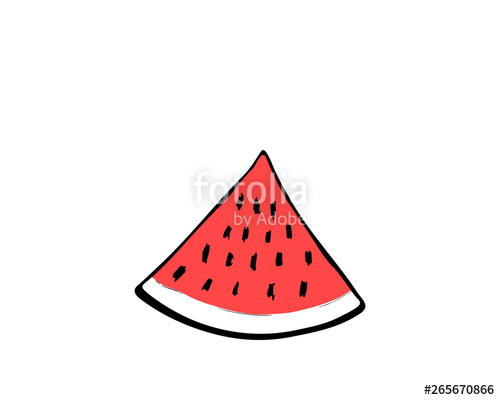 500x400 Drawing Of A Slice Of Watermelon, Vector Illustration Stock Image
