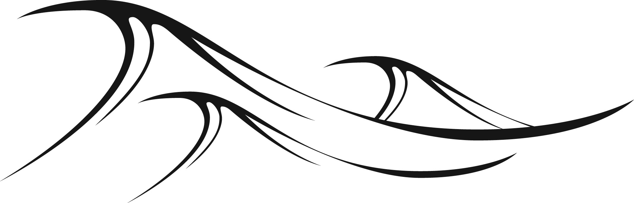 2135x684 Ocean Waves Drawing Wave Clipart Black And White