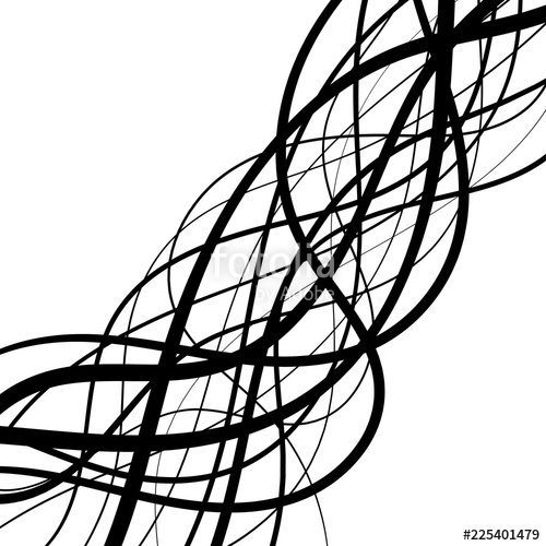 500x500 Abstract Curved And Wave Black Curly Lines Background Stock Image