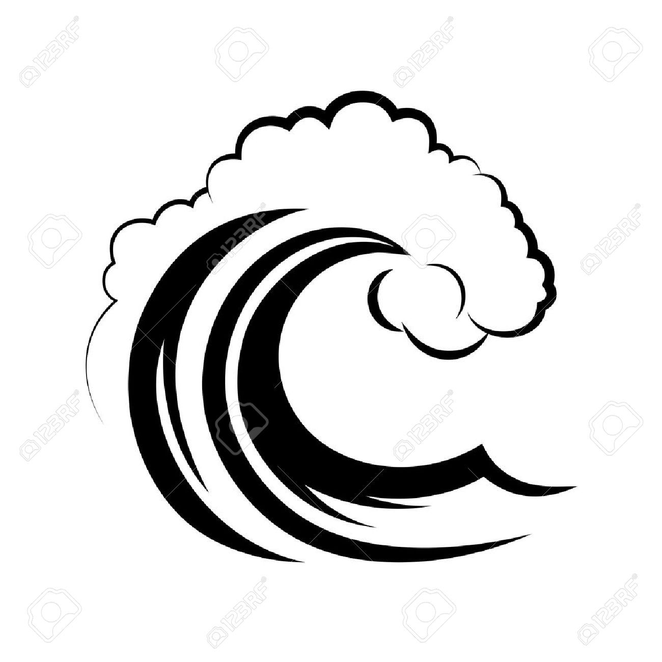 1300x1300 Waves Ocean Drawing Stock Vector Art More Images Of Black