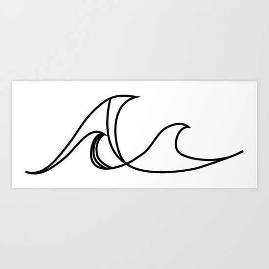 550x550 Geographic Wave Outline Art Print