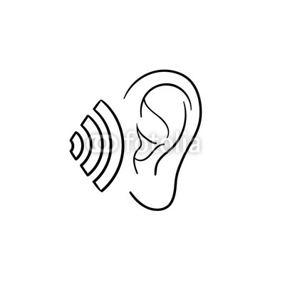 400x400 Human Ear With Sound Waves Hand Drawn Outline Doodle Icon Human