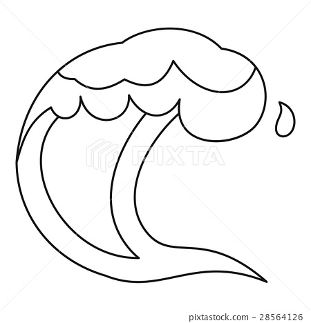 450x468 Surf Wave Icon, Outline Style