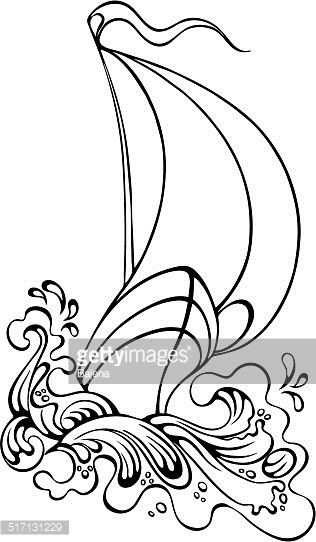 316x542 Sailboat Illustration Black And White