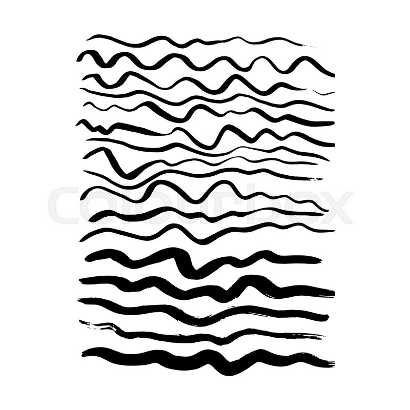 800x800 Hand Drawn Wave Brush Strokes Vector Stock Vector Colourbox