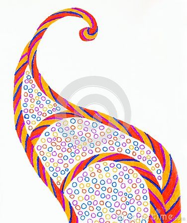 376x450 A Bright Coloured Drawing Of An Abstract Wave Shape On A White