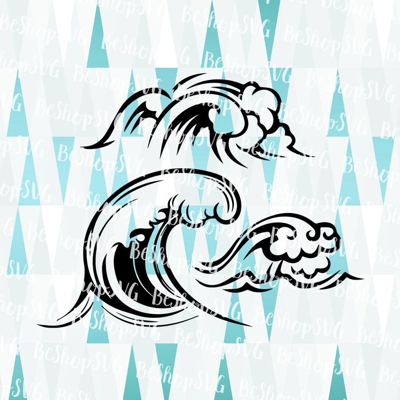 794x794 Waves Silhouette Wave Ocean Waves Summer Etsy