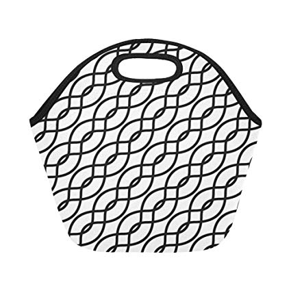 425x425 Insulated Neoprene Lunch Bag Sine Wave Pattern