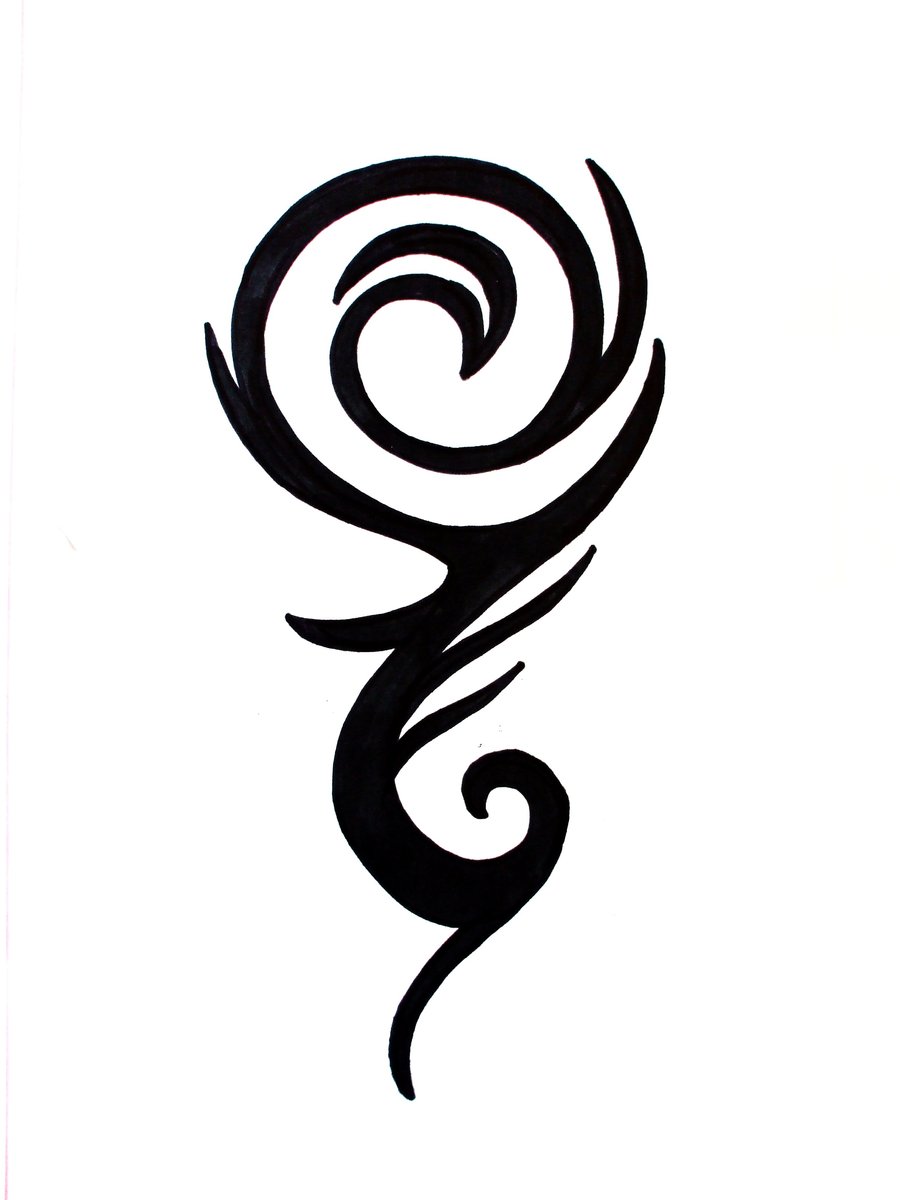 900x1200 New Black Ink Tribal Wave Rose Tattoo Design Tattoo Ideas