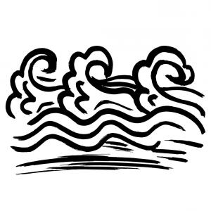 300x300 Stock Illustration Wave Tattoo Design Isolate Vector Japanese
