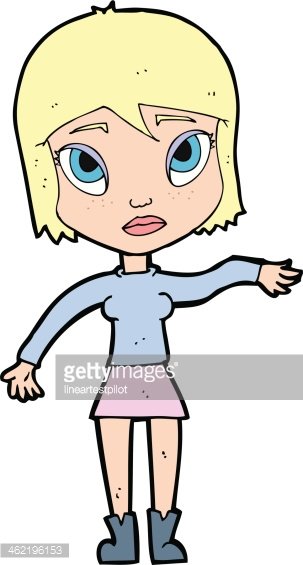 303x565 Cartoon Woman Waving Hand Stock Vectors