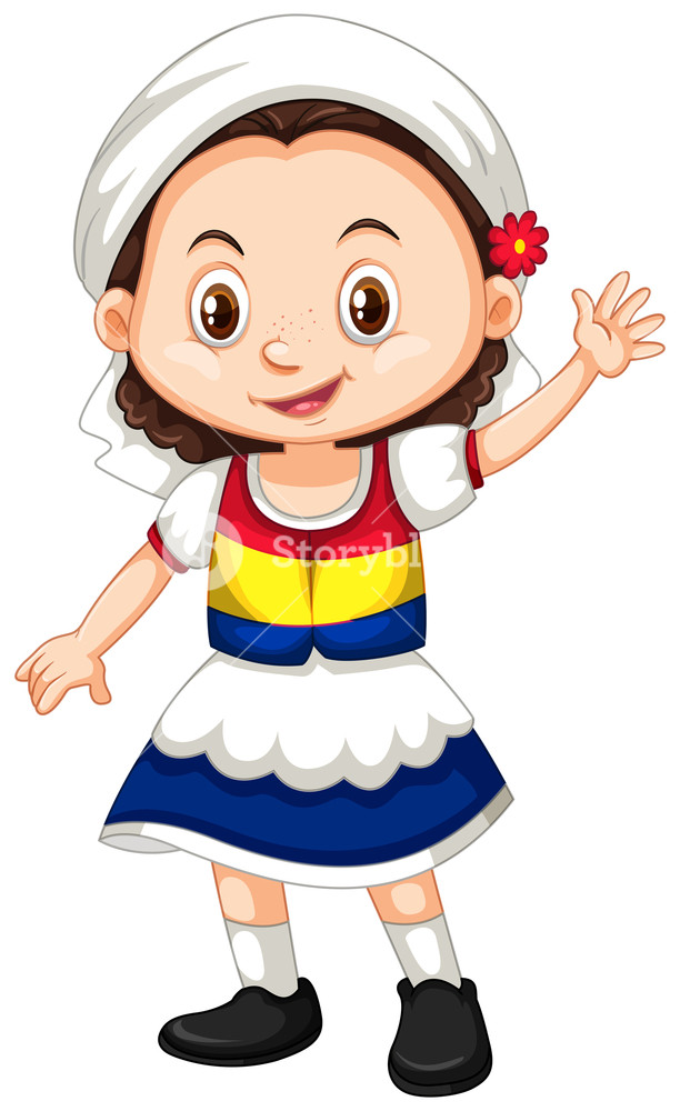 612x1000 Romania Girl Waving Hand Hello Royalty Free Stock Image
