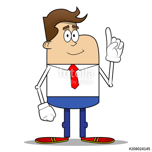 500x500 Simple Retro Cartoon Of A Businessman With Waving Hand Vector