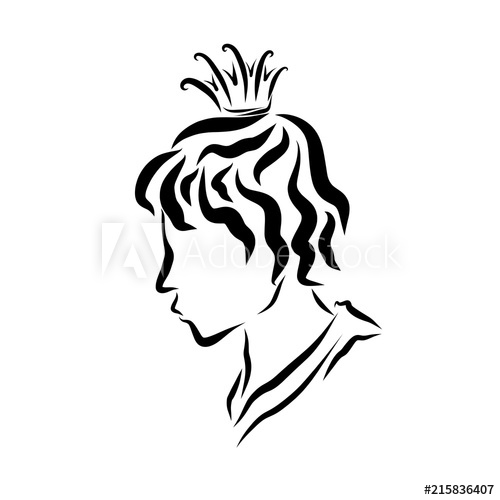 500x500 Profile Of A Young Prince With Wavy Hair, Head
