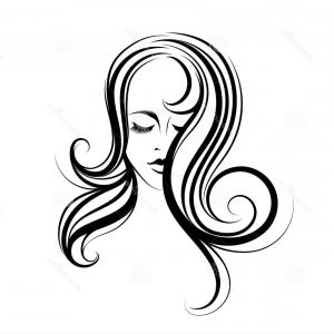300x300 Woman Face Silhouette With Long Wavy Hair Vector Catchsplace