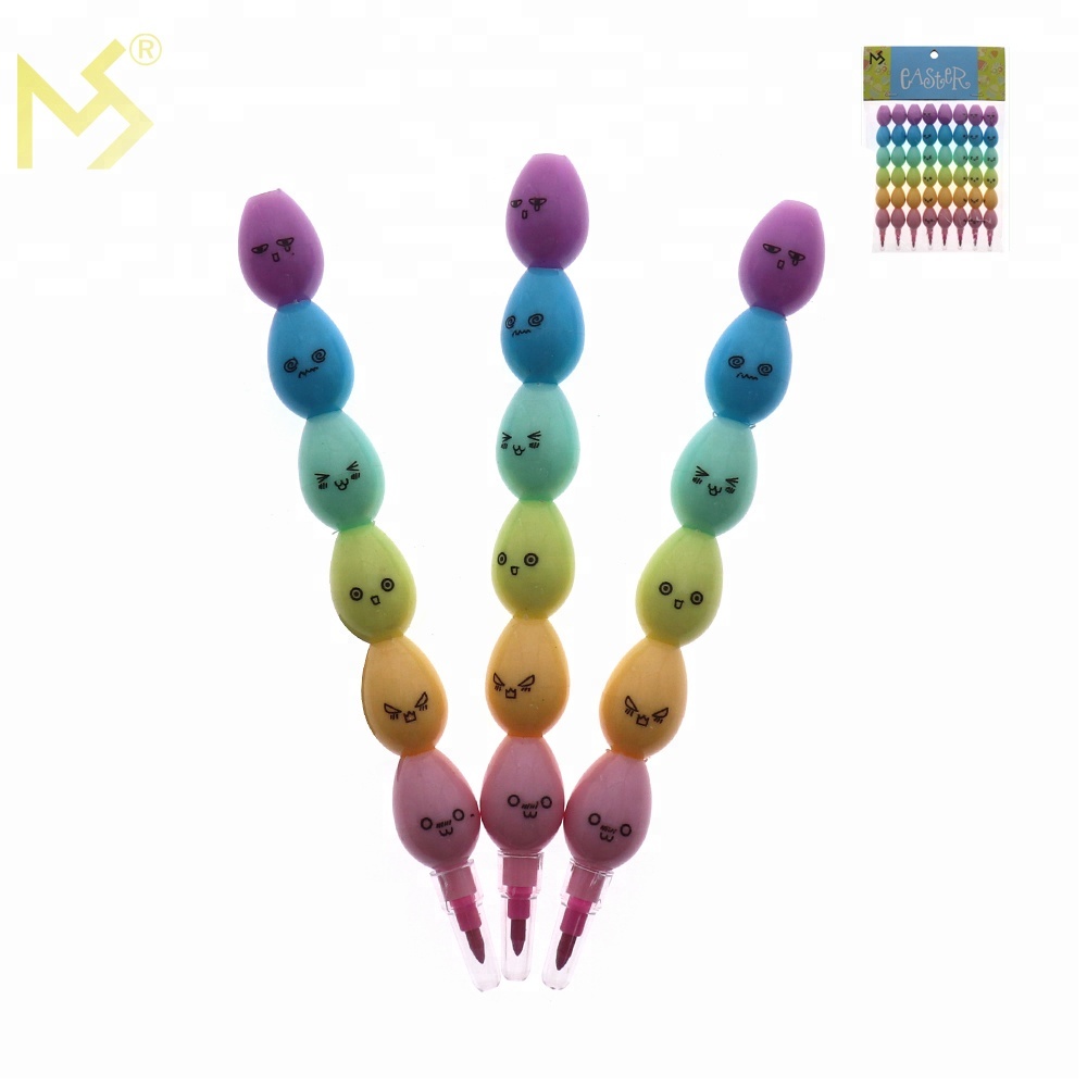 1000x1000 Easter Gift Egg Shaped Graffiti Pen Multi Color Drawing Wax Crayon