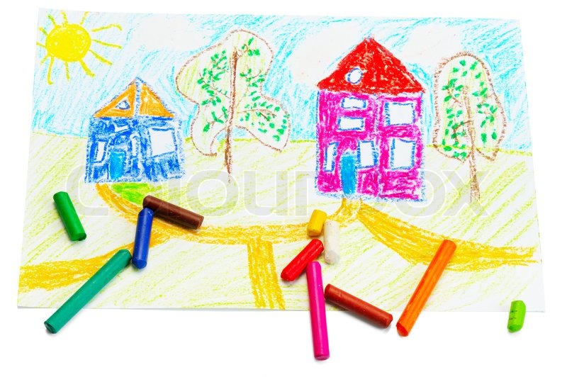 800x532 Wax Crayons And Made Their Children's Stock Image Colourbox