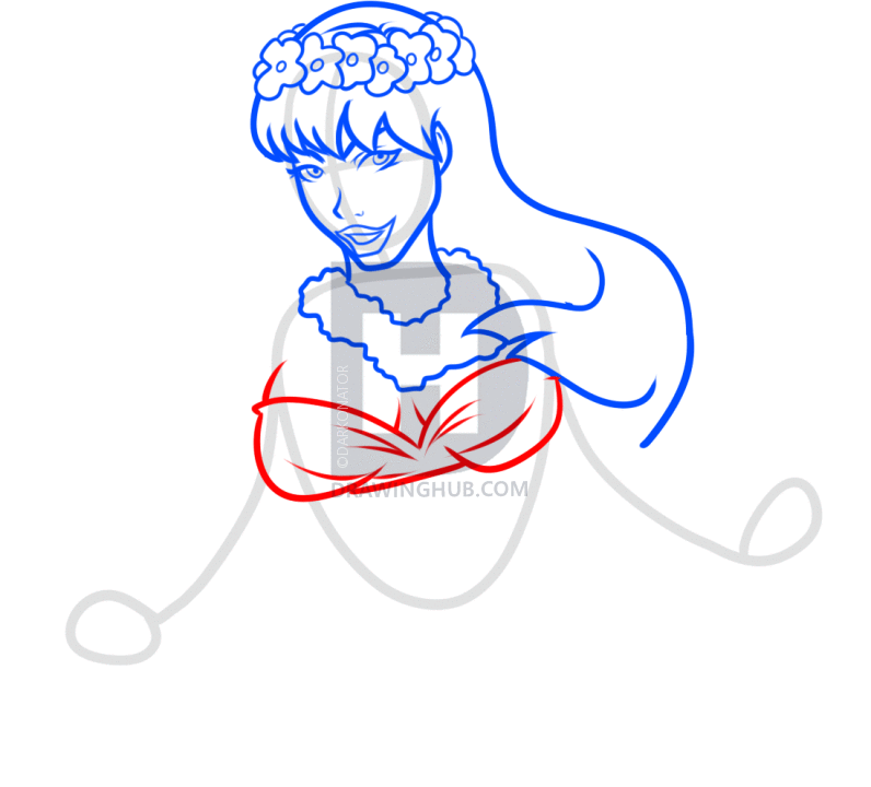 796x720 How To Draw A Hula Girl, Step