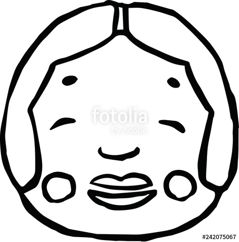 494x500 Hand Drawn Japanese God Of Wealth Outline Stock Image And Royalty