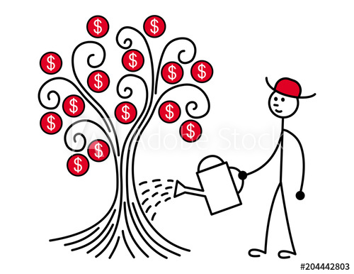 500x386 A Man In A Red Hat Watered A Tree On The Tree Grow Dollars