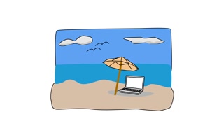 320x180 animated drawing of piles stacks of one hundred dollar bills