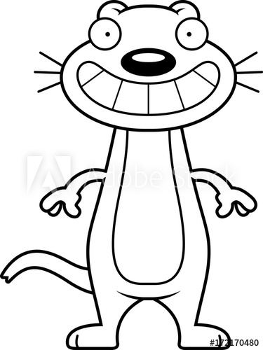 375x500 Happy Cartoon Weasel