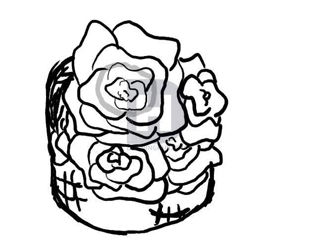 640x480 How To Draw A Basket Of Roses, Step