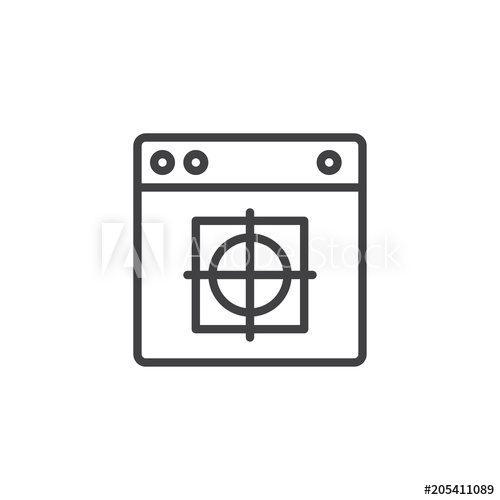 500x500 Web Browser With Drawing Outline Icon Linear Style Sign
